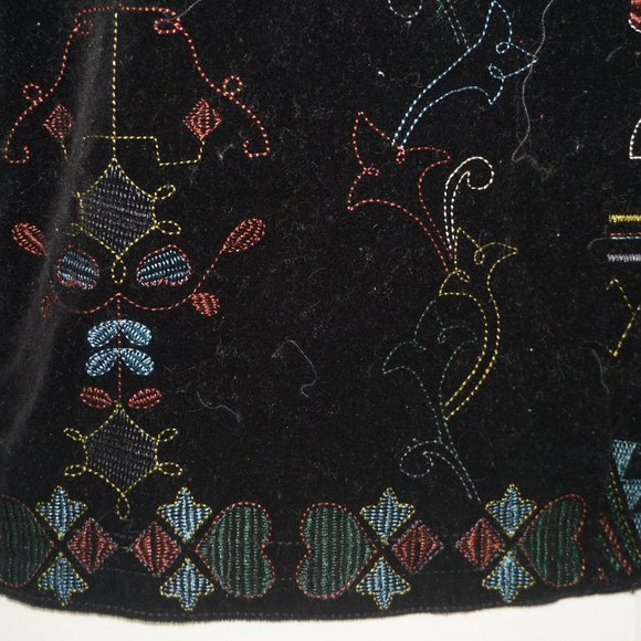 Chicos Velvet Embroidered Grommet Jacket 0 - Picture 5 of 12